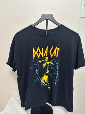 Black Graphic Tee with Lightning Print